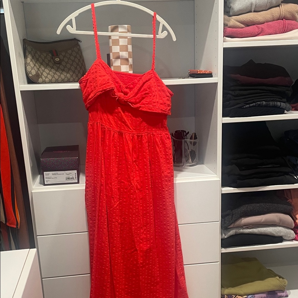 Old Navy Vibrant Red Midi Dress